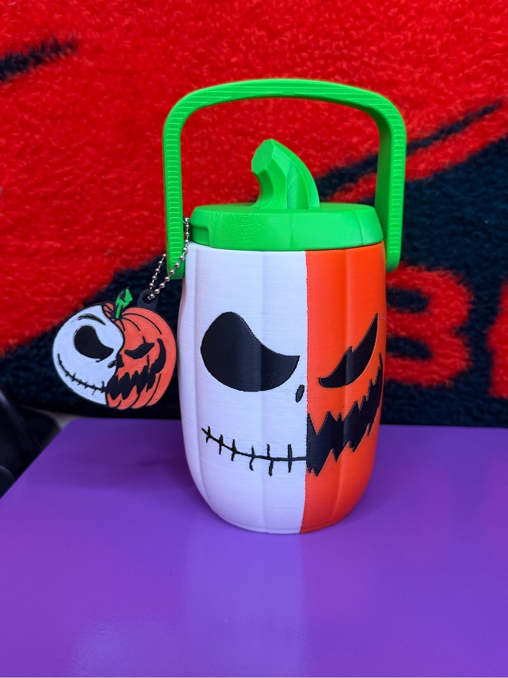 Custom Design - Half Jack and Half Pumpkin Cooler Can Holder 12 oz by 3d print
